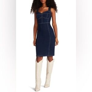 Steve Madden Denim Bustier Bodycon Dress Size 4 NWT